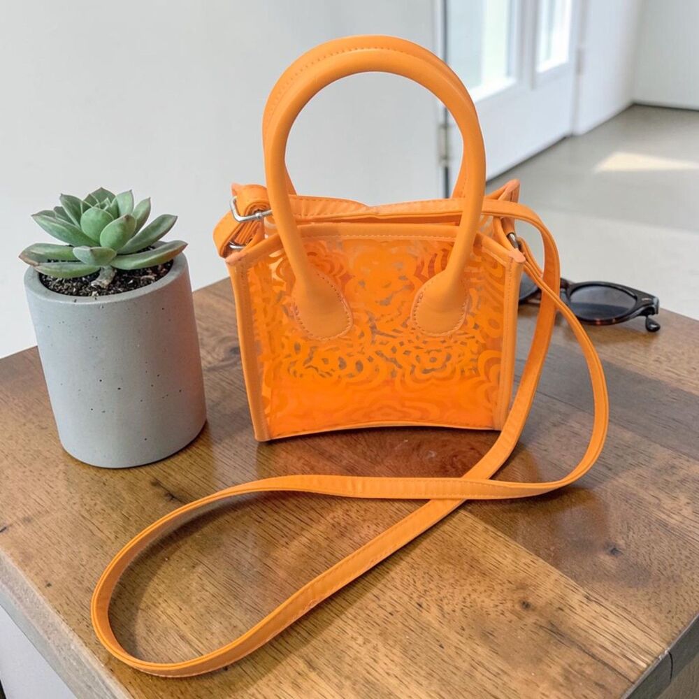 Art Class Vibrant Orange Jelly Mini Crossbody Bag